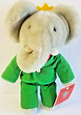 Vintage Babar Elephant Soft Plush Eden Toys 1986 w/ Tags 10"