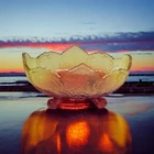 Vintage 1940's Jeanette Lombardi Floral Iridescent Carnival Glass Footed Bowl