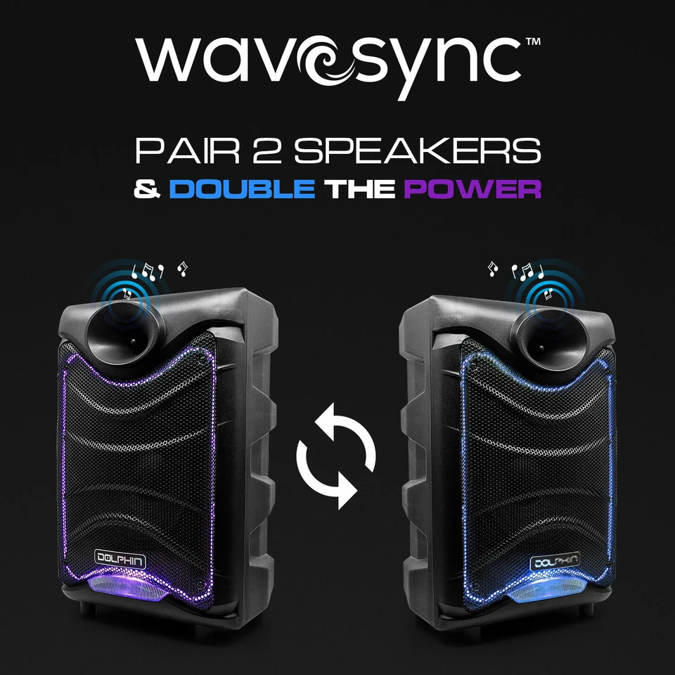 SP-850RBT 8" Bluetooth Party Speaker 1350W, LED Lights, Remote, Mic Included - Image 3 of 4