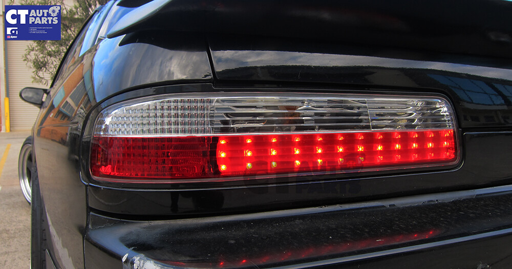 Clear Red LED Tail Lights for 89-94 Nissan Silvia S13 DMAX