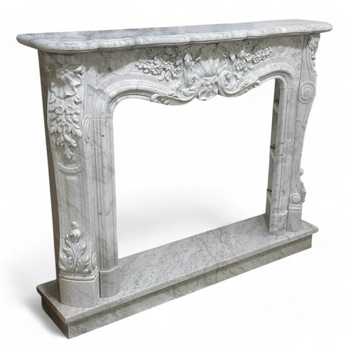 Luigi XVI Decorated Marble Fireplace Mantel L150 - Picture 3 of 8