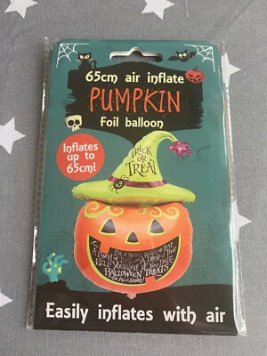 BRANDNEU HALLOWEEN RIESIGER KÜRBIS FOLIENBALLON AUFBLASBAR MIT LUFT ODER HELIUM