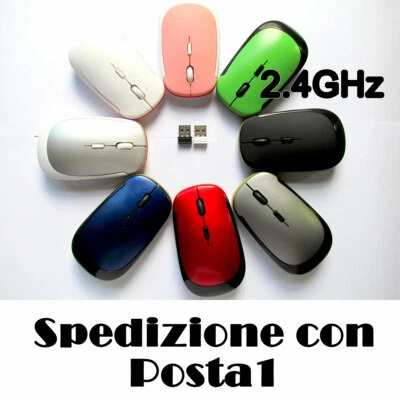 MOUSE SENZA FILI WIRELESS USB 2.4ghz per PC Notebook Computer laptop MAC