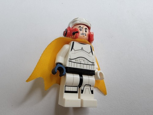 Lego Star Wars Clone Trooper w/ White Red Space Helmet Yellow Cape Mini Fig - Picture 6 of 7