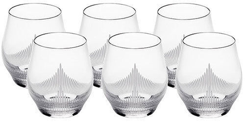 LALIQUE CRYSTAL 100 POINTS TUMBLER GLASSES SET OF SIX #10332900 BRAND NIB F/SH - Picture 1 of 2