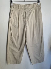 Aime London high waist straight pants 40 12 W 32 L 26 beige trousers pleated