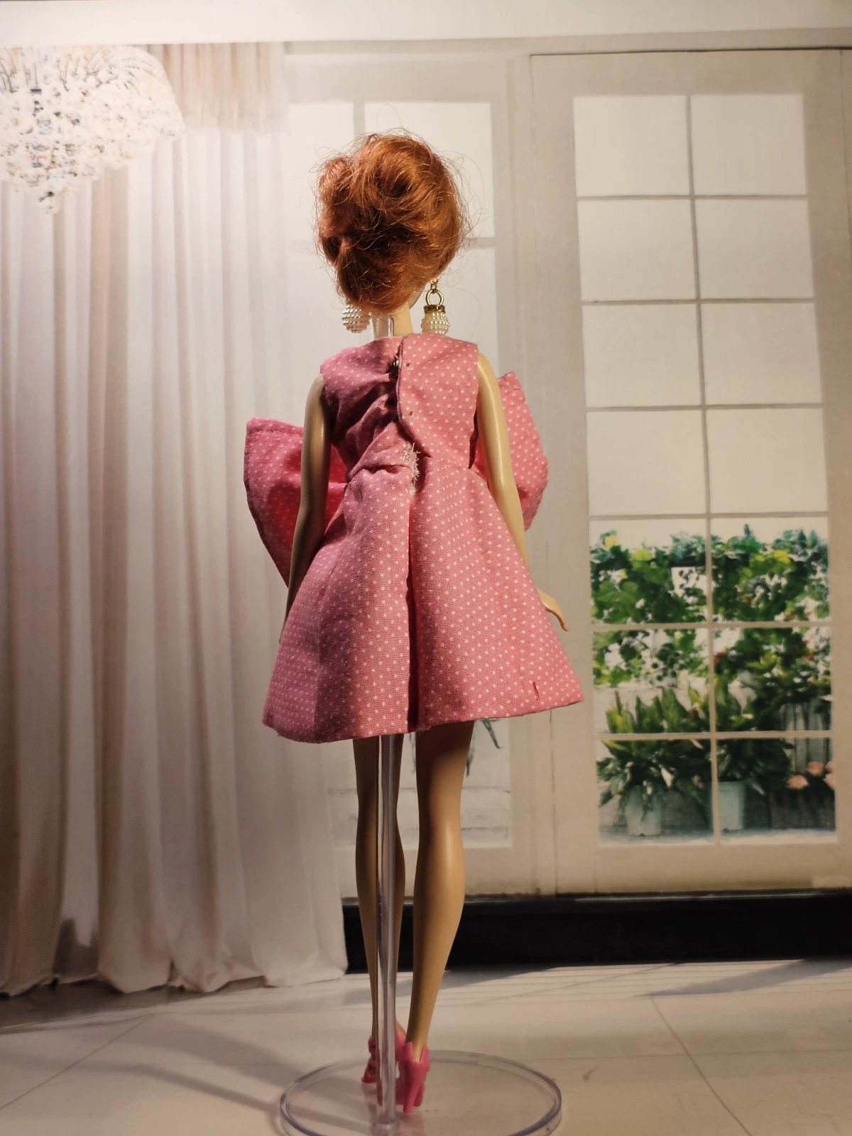 VETEMENTS Abito rosa quercia poka pois fiocco adatto per silkstone e altri include accessori