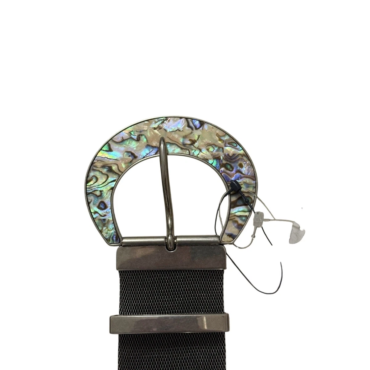 Ralph Lauren Purple Label Seashell-Buckle Abalone Brass Chain Silver Mesh Belt Ralph Lauren Women main image 2