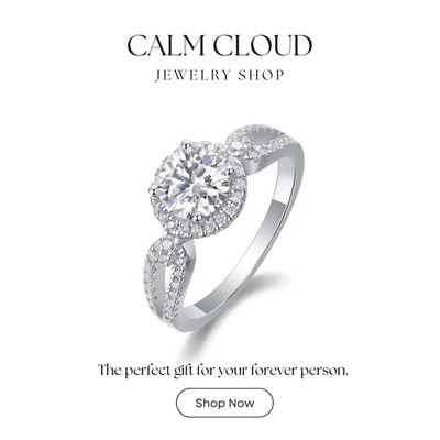 Moissanite Ring for Women   925 Silver, D Color, VVS1   Bridal Jewelry, Promise