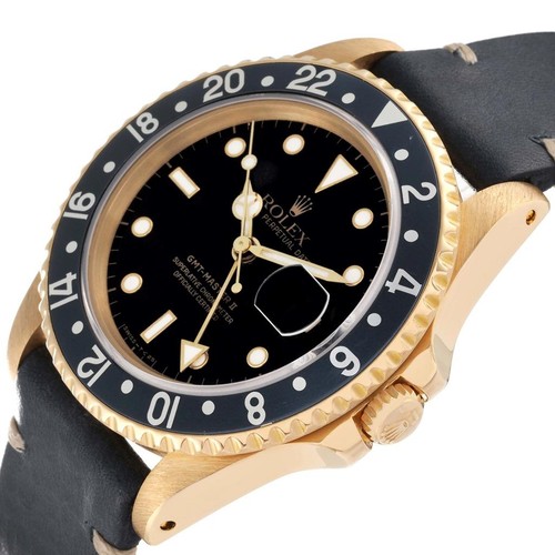 Rolex GMT Master II 18K Gelbgold schwarzes Zifferblatt Herrenuhr 16718 Box Papiere - Bild 5 von 12