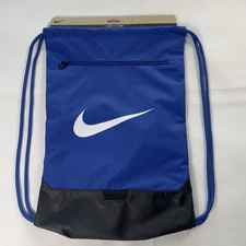 Nike Brasilia Drawstring Backpack Bag Training Gym Sports Walk Sack Blue Black