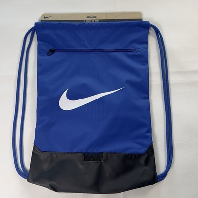 Nike Brasilia Drawstring Backpack Bag Training Gym Sports Walk Sack Blue Black