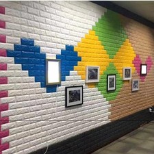 3D Self-Adhesive Brick Wallpaper Waterproof Peel Stick Foam Wall Stickers fo