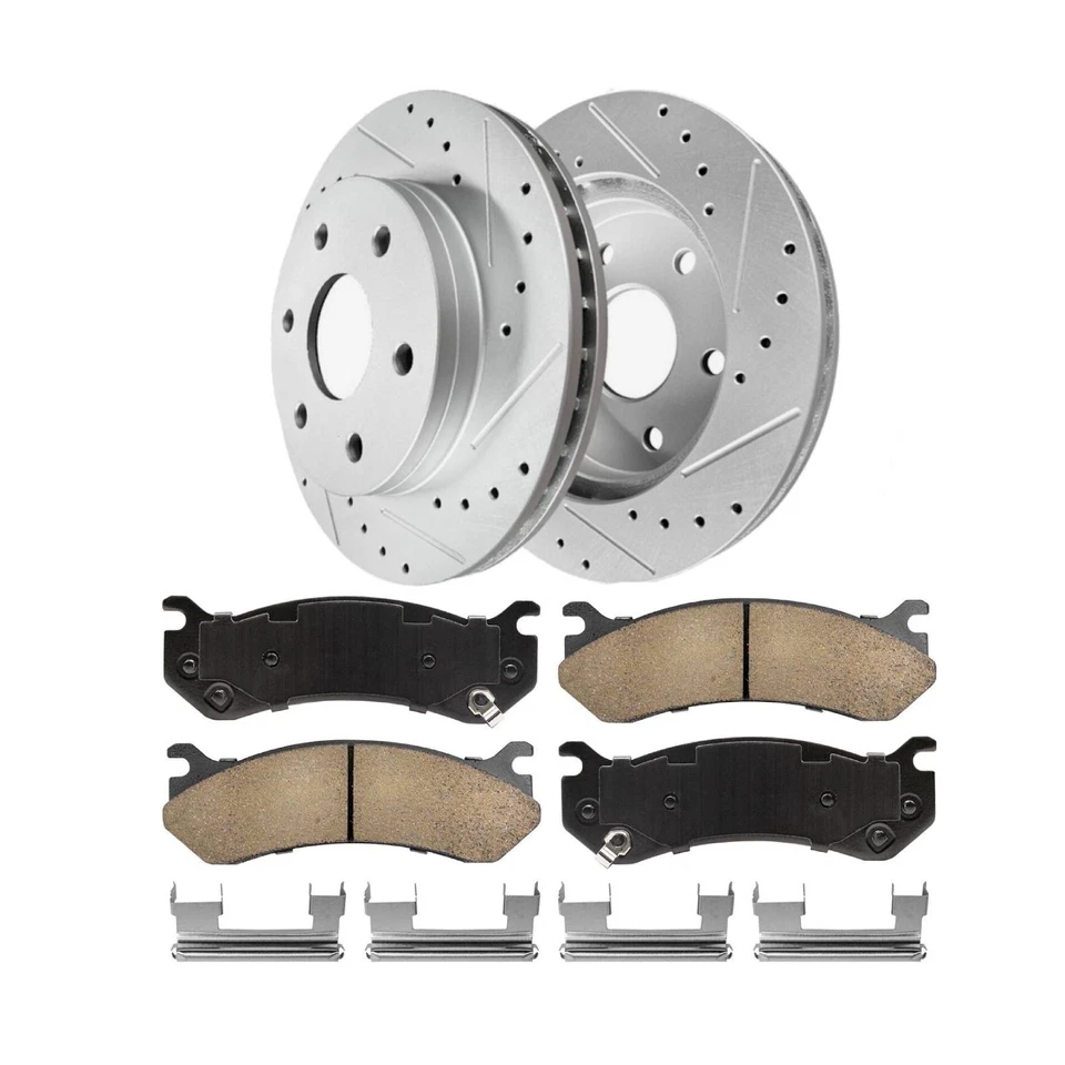Front Drilled Rotors + Ceramic Brake Pads for Silverado Sierra Savana Yukon 1500