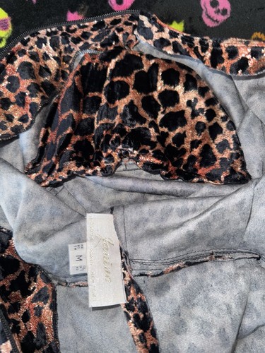 Vintage Janine Paris London New York Zip Up Metallic Leopard Dress Size M - Picture 14 of 24