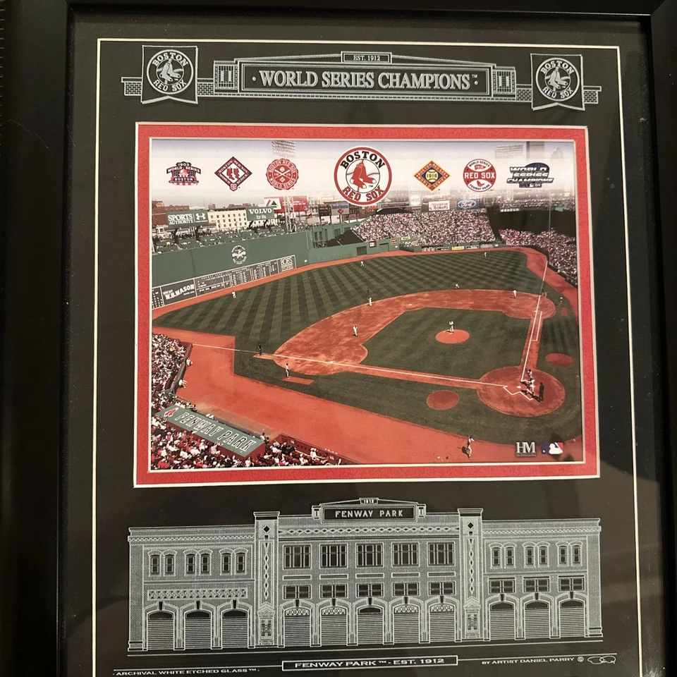 Fenway Park framed Red Sox 2004 World Limited Edition Daniel Parry Etched Glass - Image 2 of 4