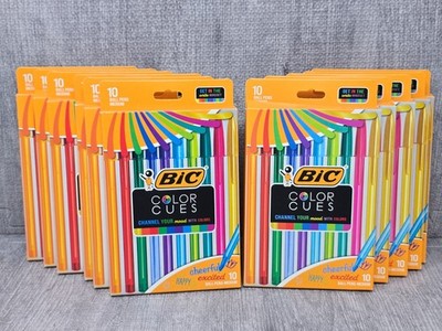 BiC Color Cues Color Pens Lot of 11 Boxes - 110 Total Pens - New in Box