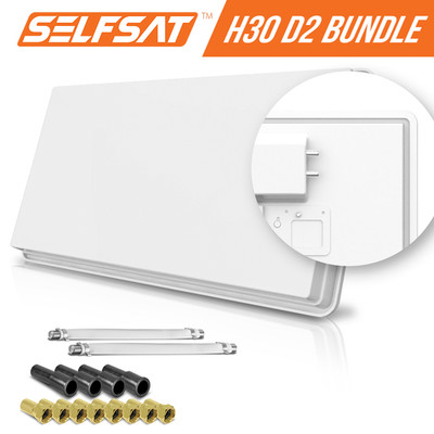 Selfsat H30D2+ 2 Teilnehmer SAT Flachantenne FLAT + Fensterdurchführung