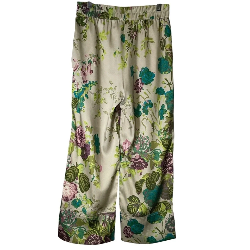 Pantalones de pierna ancha florales frondosos Ratti de mujer de la colección J.Crew-talla 2 usados en excelente estado Foto 2 de 4