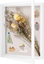 Flowers Shadow Box Display Case 11 x 14 Large Shadow Box Frame with Linen Back