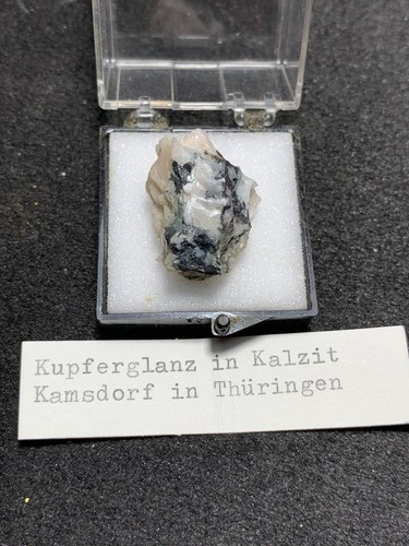 Chalkosin, Calcit, Kamsdorf, Thüringen