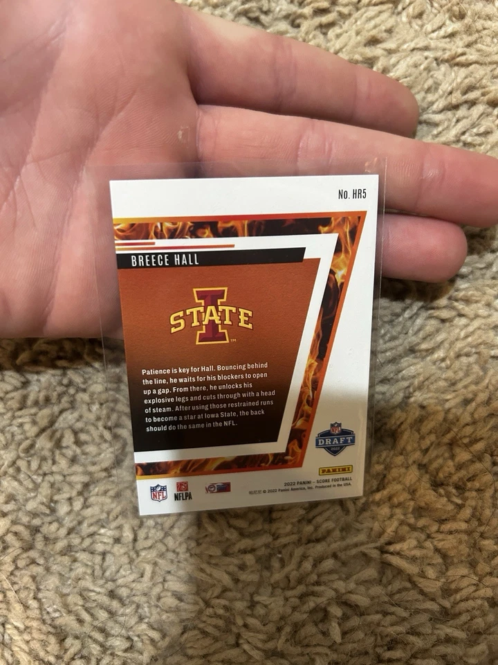 2022 Score - Hot Rookies Breece Hall #HR5 Showcase /100 (RC) - Image 4 of 4