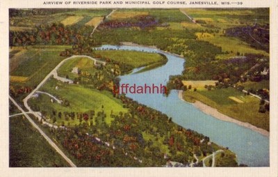 RIVERSIDE PARK & MUNICIPAL GOLF COURSE JANESVILLE, WI 1952 Rock River P112813a