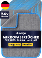 Licargo MikrofasertüCher Auto 24Er-Pack - Fusselfrei Und Saugstark 380 GSM