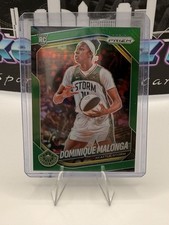 2025 Panini Prizm WNBA #144 Silver Green Dominique Malonga Prizm Variation RC SP