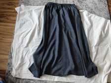 Denim Blue Maxi Skirt With Elasticated Waist & Side Pockets. Size Large.