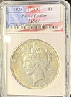 1925 Peace Silver Dollar Uncirculated Mint State $1 Coin