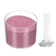 Sand Candles with 30 Pcs Wicks 14Oz / 400g Candle Beads, Cherry Color