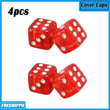 4pcs Universal Red Translucent Dice Tire Wheel Valve Stem Caps Bicycle Car Truck