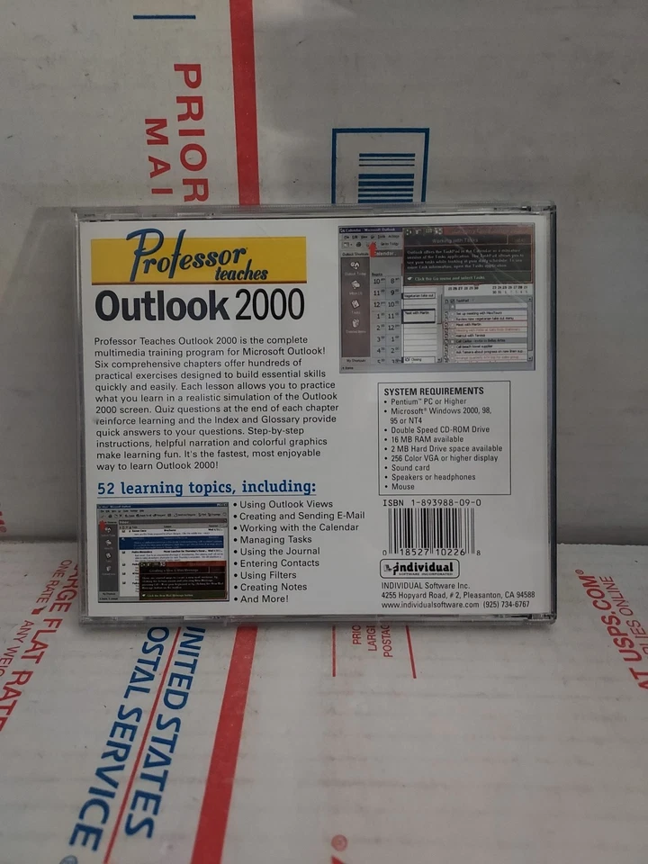Professor Teaches The Best Way to Learn outlook 2000 PC Used No Keycode - #162g - Image 2 of 2