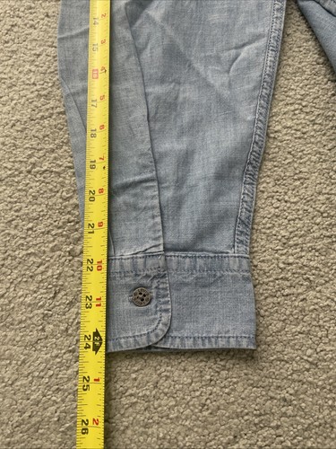 LEVI'S Hombre Talla Camisa grande azul claro castaño rojizo trabajador manga larga abotonada - Imagen 15 de 16