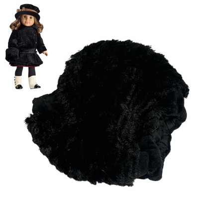 American Girl Rebecca Muff Winter Coat Doll Accessory Faux Fur Black Hand Warmer