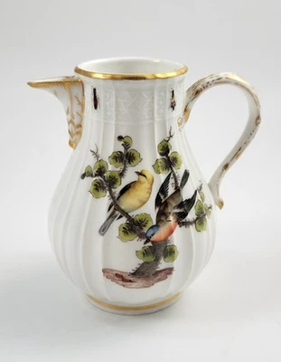 Seltene Meissen Porzellan Krug,Handbemalt Vögel & Insekten,mid-19th Jahrhundert - Bild 1 von 4