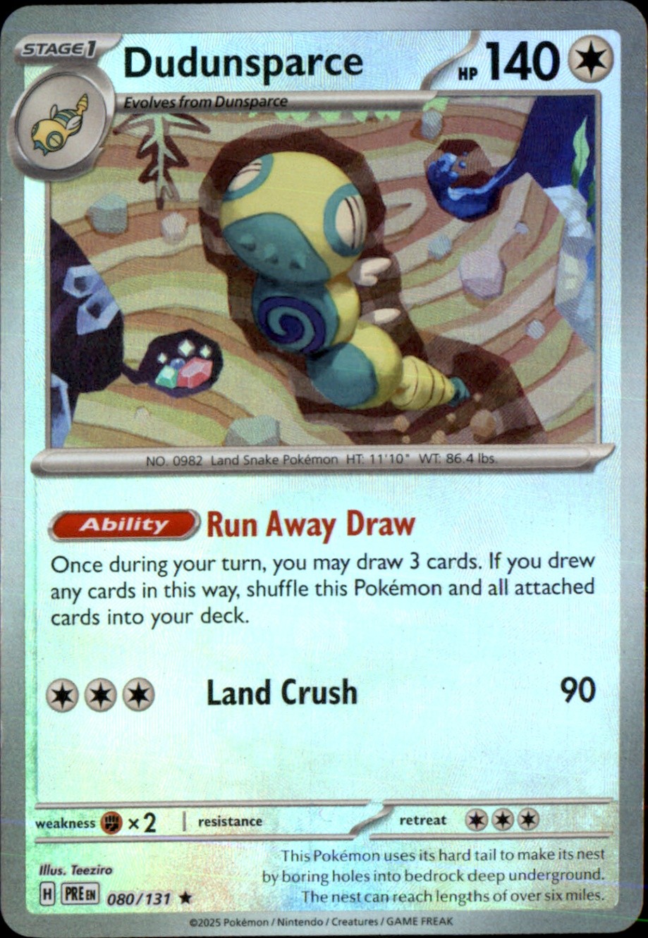 Dudunsparce (Poke Ball Pattern) Holo Rare SV: Prismatic Evolutions 080/131 NM