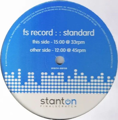DJ Scratch Record Stanton Final Scratch Control Record Standard Version