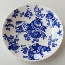 Roy Kirkham Blue Victoriana Floral Bone China Plate 2006 England