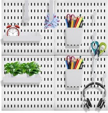 2/4 Set Wall Organiser Pegboard Combination Kit White Modular Hanging Peg Boards