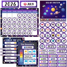 Outer Space Classroom Calendar Bulletin Board Set Weather Festival 2026 Decor