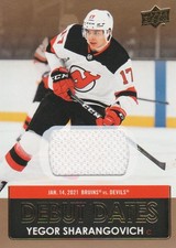 2021-22 Upper Deck Hockey Card Debut Dates JERSEY #DD-21 Yegor Sharangovich