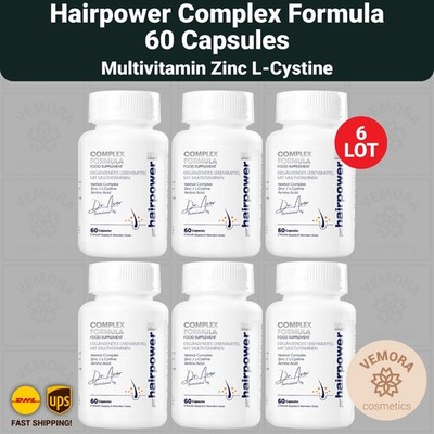 Hairpower Complex Formula Capsules 60 Count Multivitamin Zinc L-Cystine - 6 LOT