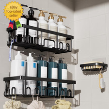 Shower Caddy 3-Pack, Advanced Rustproof Design, No Drilling Adhesive Shelves, Ra
