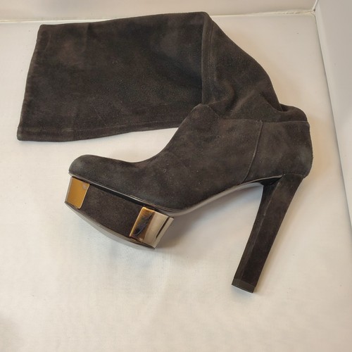 New Pelle Moda Piper Boot, Black Suede Knee High, 5" Heel Boots. US Size 7.5 M - Picture 6 of 14
