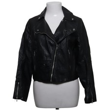 H&M, Bikerjacke, Damen, Größe: 38, Schwarz, Lederimitat/Polyester #vB2