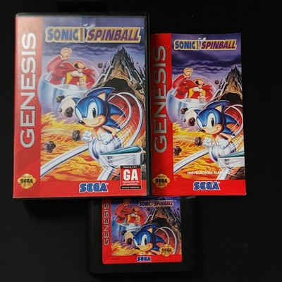 Sonic Spinball (Sega Genesis, 1993) Game with Box & Manual CIB Pinball