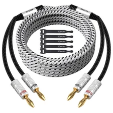 Elecan 14 AWG Speaker Cable Wire 4 Feet with Gold-Plated Banana Tip 4FT 