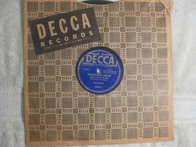INK SPOTS ''WHISPERING GRASS''  / Maybe DECCA 10'' 1940 VG+ With Sleeve